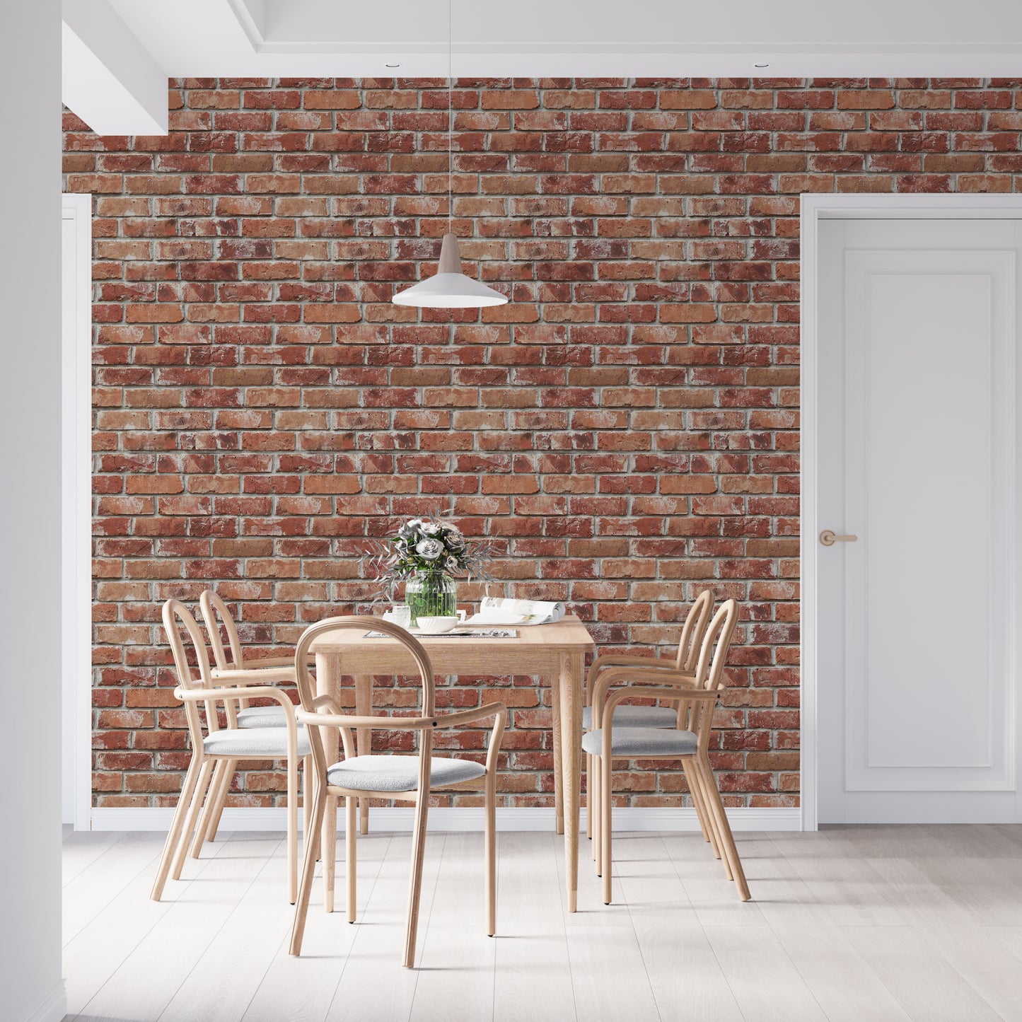 Brick Pattern Slight, Red Dark Wallpaper