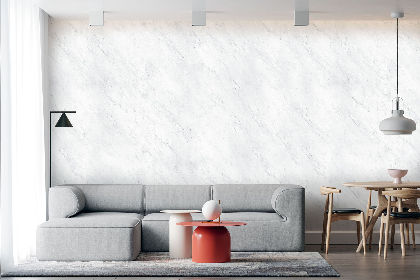 Marble White Gray High Gloss Paper