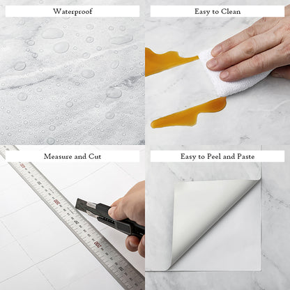 Marble White Gray High Gloss Paper