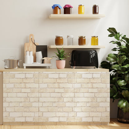 Brick Pattern Flat, Ivory Wallpaper