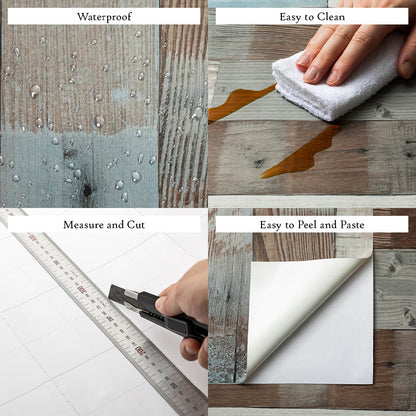Wood Panel Gray Brown White Wallpaper
