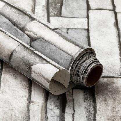 Stone Brick Paper FlatGray Wallpaper