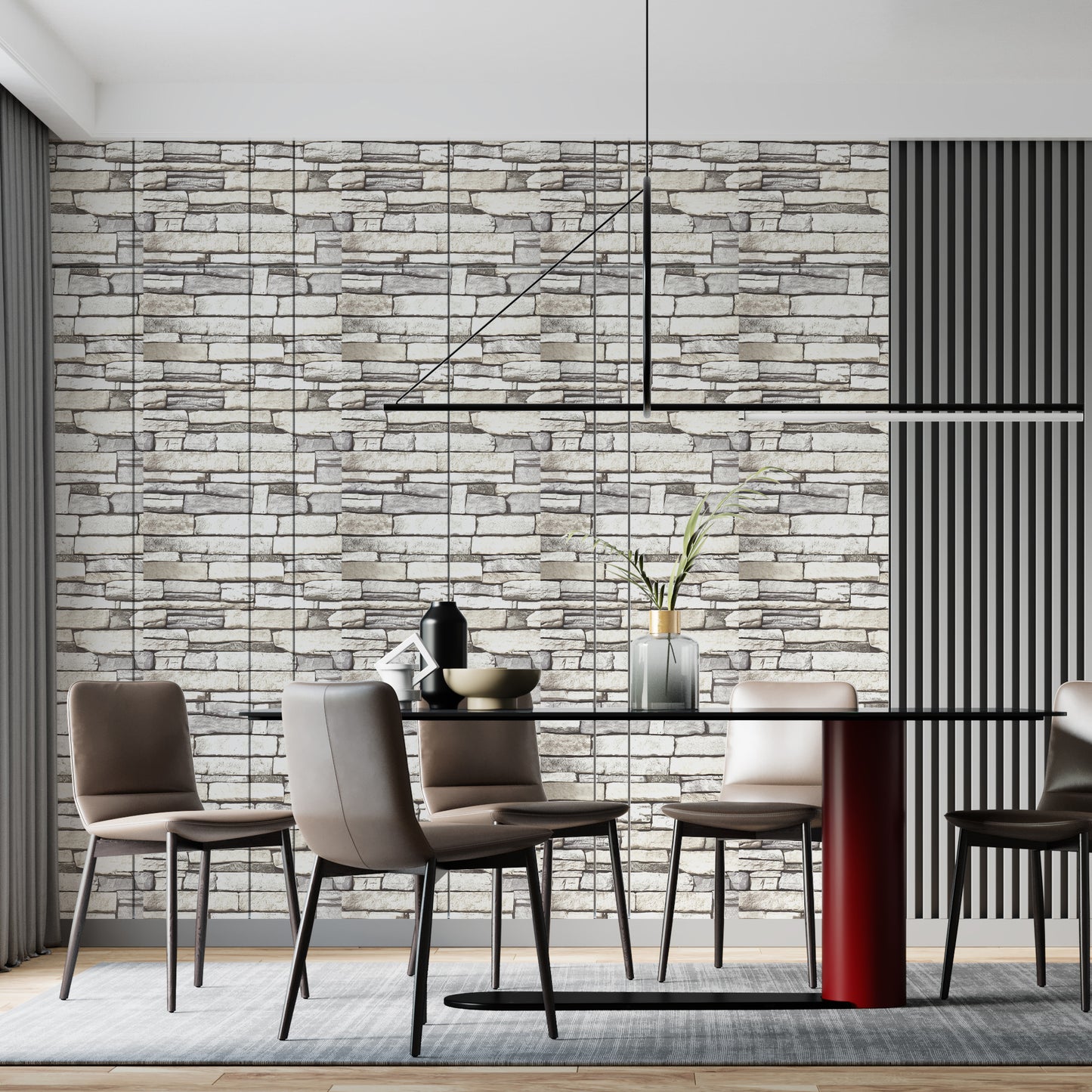 Stone Brick Paper FlatGray Wallpaper