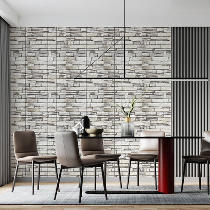 Stone Brick Paper FlatGray Wallpaper