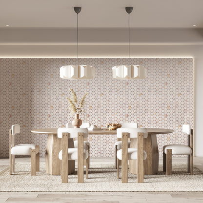 Shell Tile Circle Pattern Vinyl Contact Paper Self-adhesive Peel-stick Wallpaper