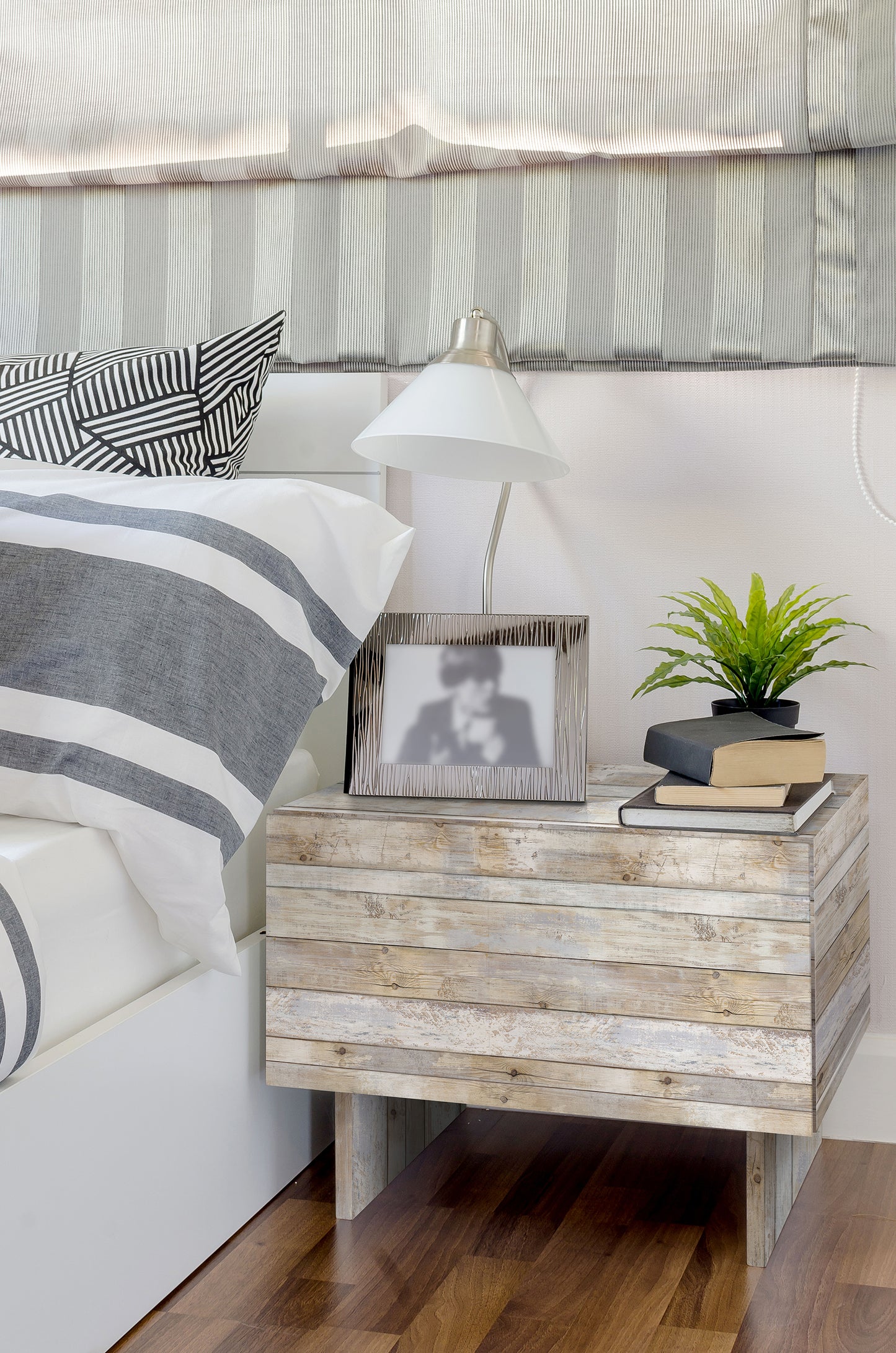Distressed Wood Light Texture, Light Brown Panel Wallpaper
