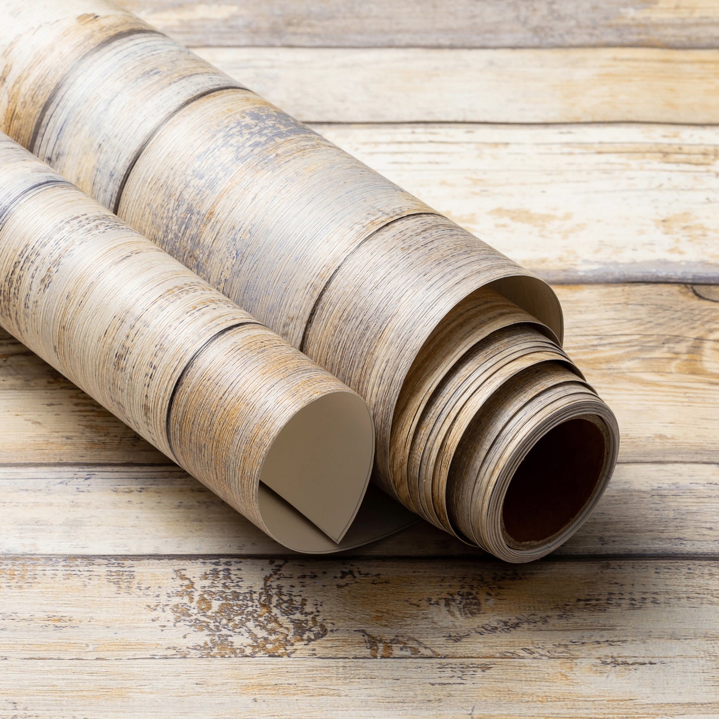 Distressed Wood Light Texture, Light Brown Panel Wallpaper