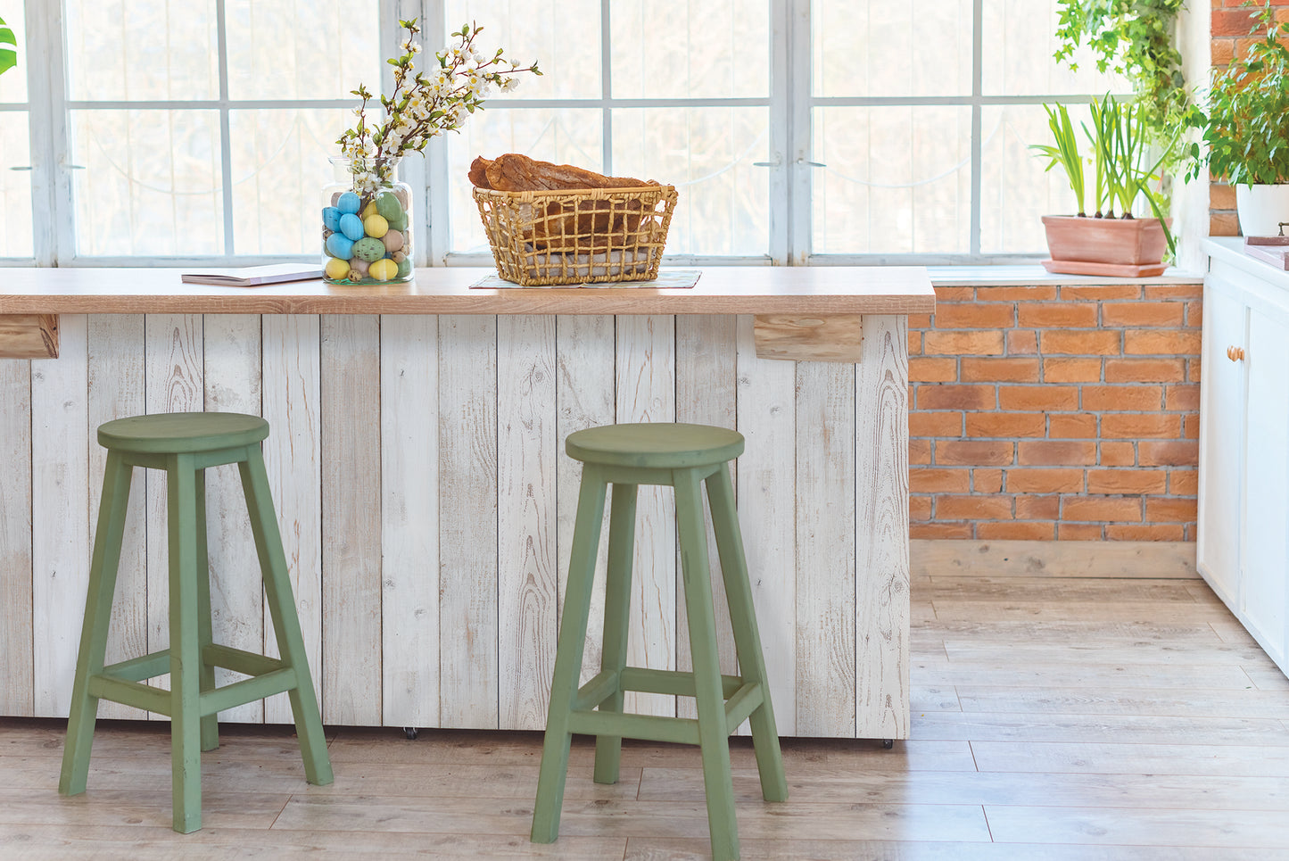 Distressed Wood Light Texture, Washed White Panel Wallpaper