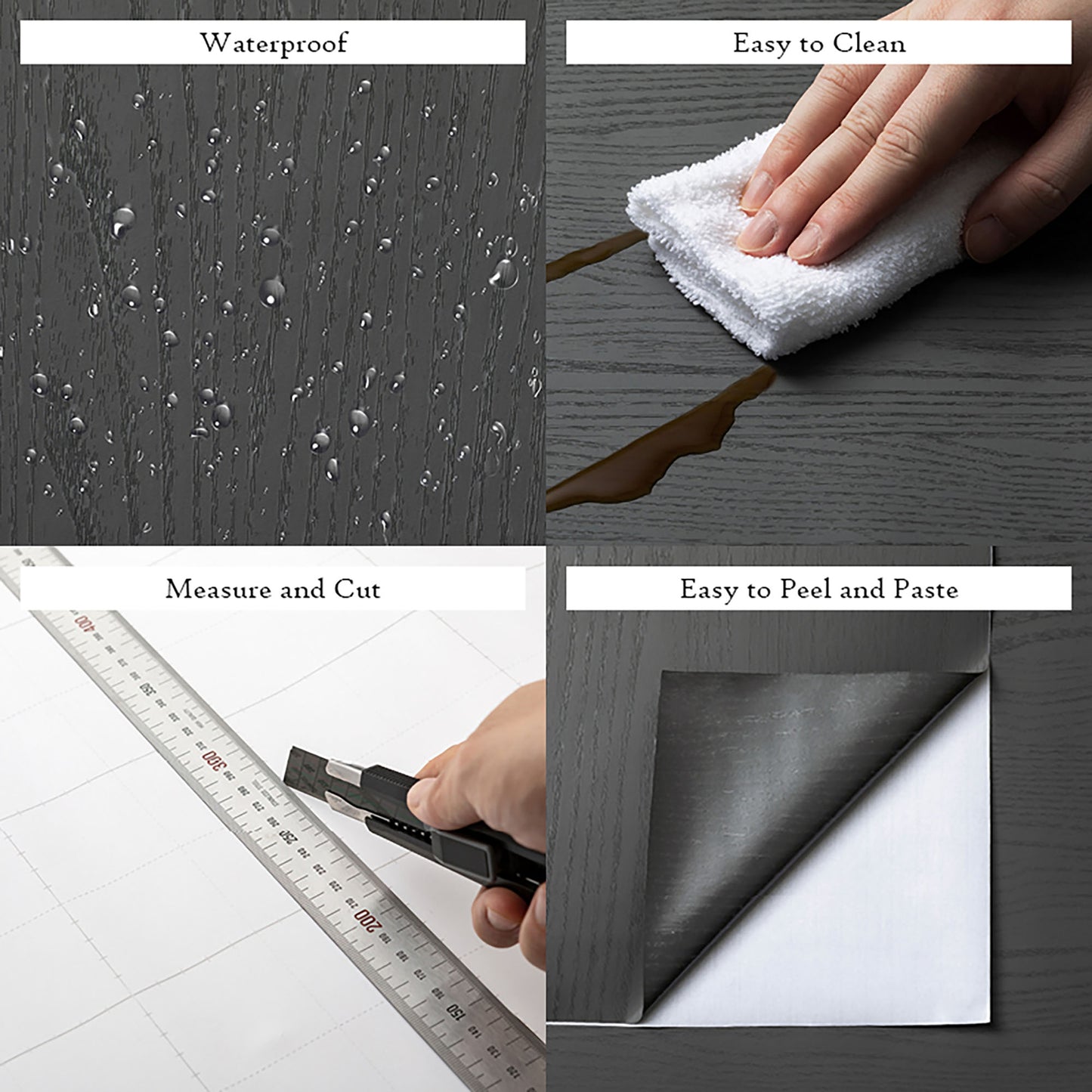 Wood Pattern Light Texture, Dark Gray Wallpaper