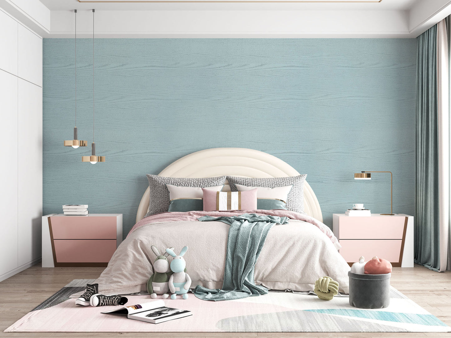 Wood Pattern Light Texture, Sky Blue Wallpaper