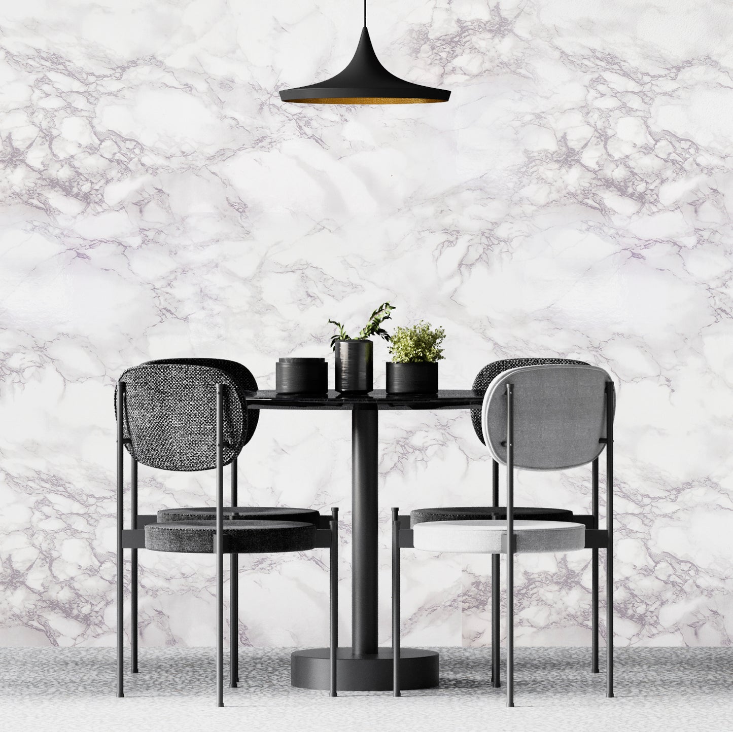 Marble White Gray Vein High Gloss Paper