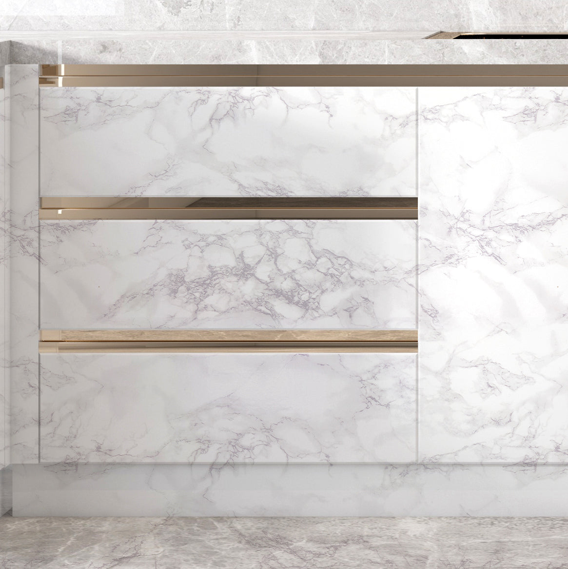 Marble White Gray Vein High Gloss Paper