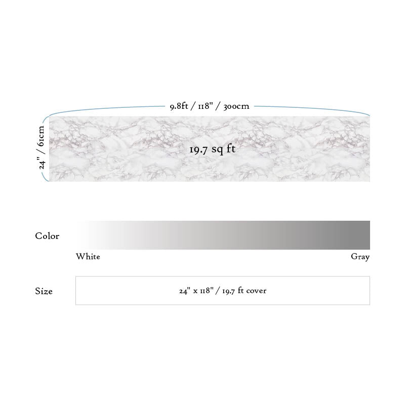Marble White Gray Vein High Gloss Paper