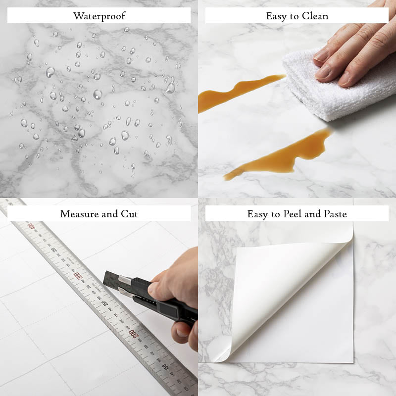 Marble White Gray Vein High Gloss Paper